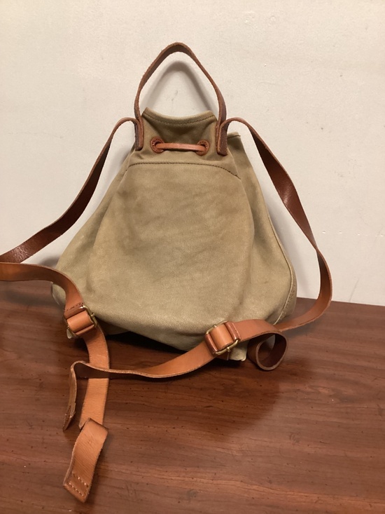 MADEWELL canvas with leather handle and strap backpack with pull string closure main image 4